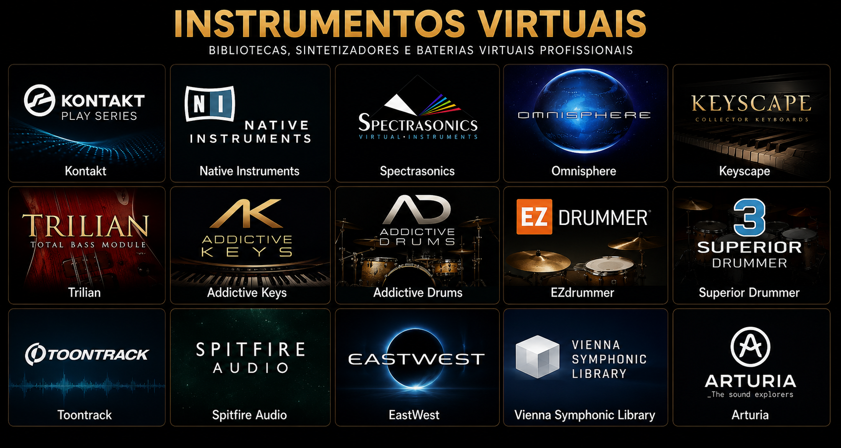 Instrumentos virtuais e bibliotecas de referência