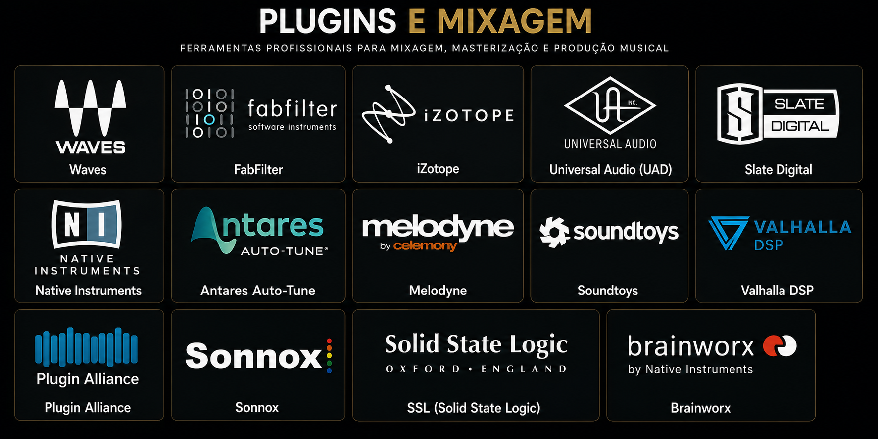 Plugins de referência para mixagem e produção